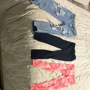 Trendy Jeans and Leggings Set